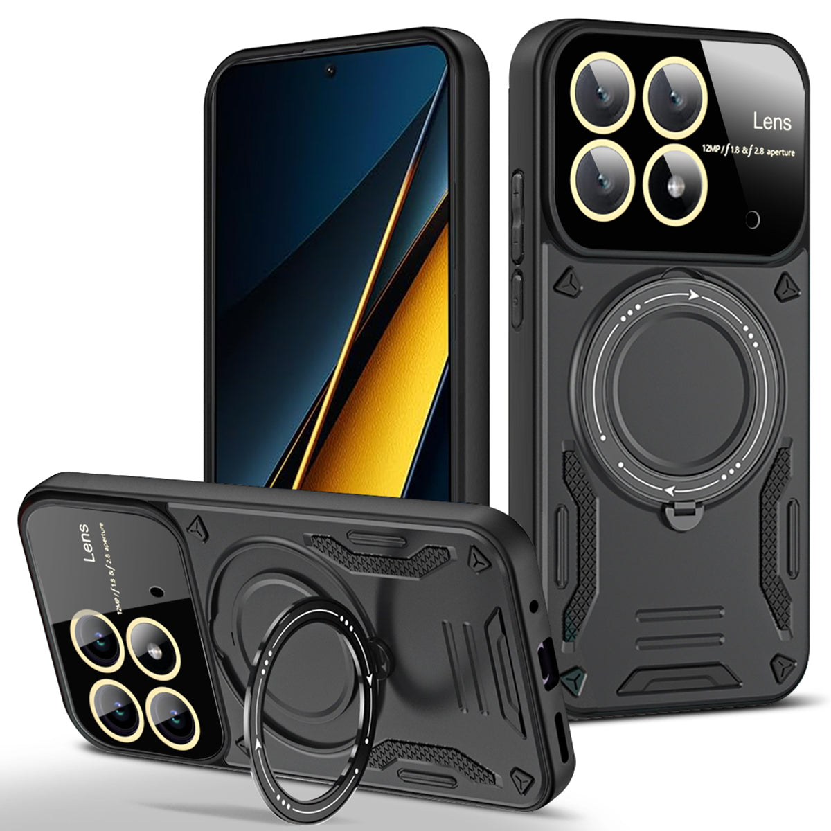 For Xiaomi Poco X6 Pro 5G / Redmi K70E 5G Cell Phone Cases Kickstand PC+TPU Cover Compatible with MagSafe