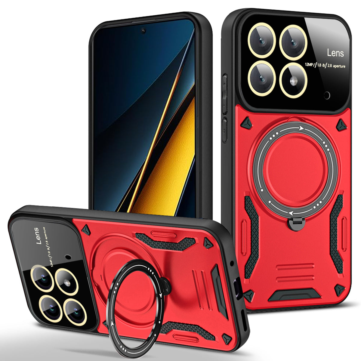 For Xiaomi Poco X6 Pro 5G / Redmi K70E 5G Cell Phone Cases Kickstand PC+TPU Cover Compatible with MagSafe