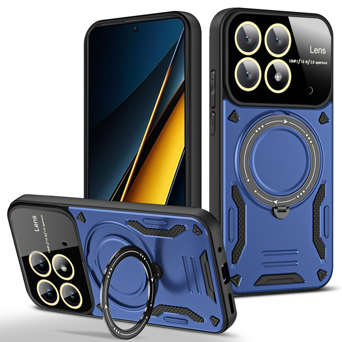 For Xiaomi Poco X6 Pro 5G / Redmi K70E 5G Cell Phone Cases Kickstand PC+TPU Cover Compatible with MagSafe
