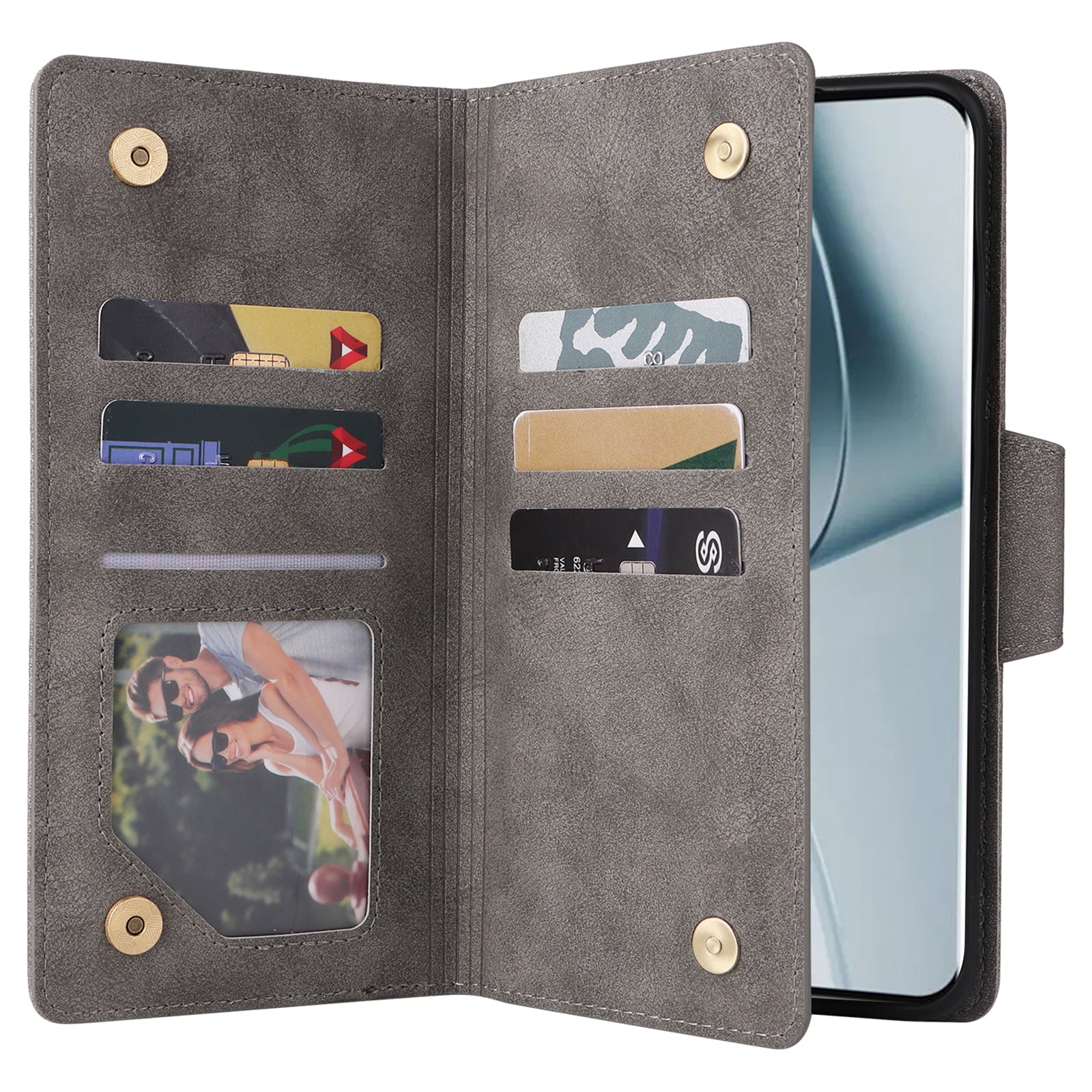 For OnePlus 10 Pro 5G Anti-fall Case Rivet Decor PU Leather Stand Wallet Phone Cover