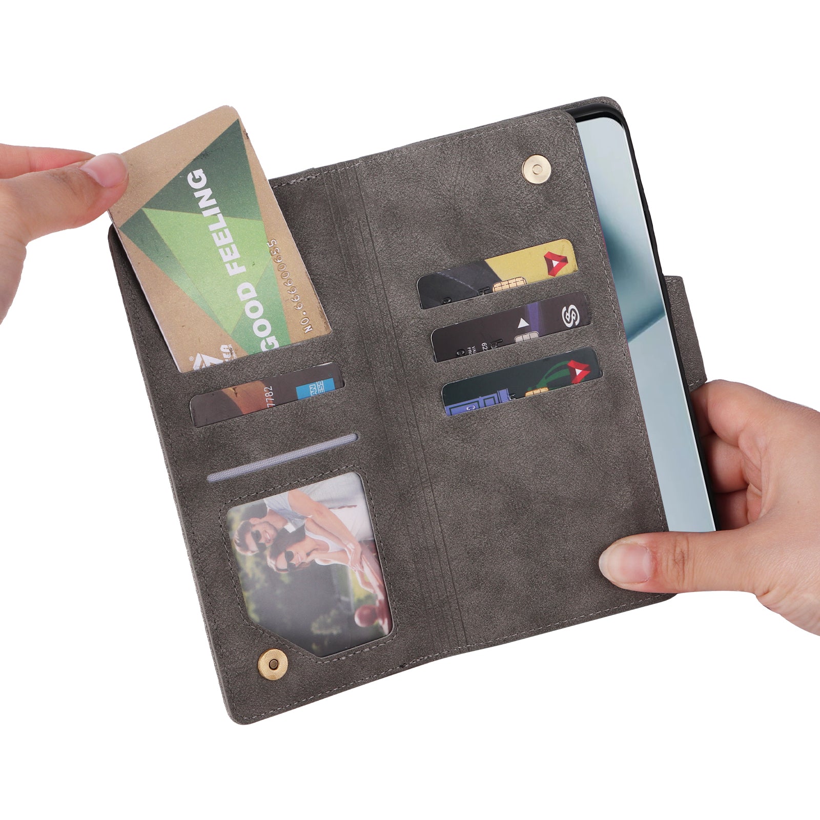 For OnePlus 10 Pro 5G Anti-fall Case Rivet Decor PU Leather Stand Wallet Phone Cover