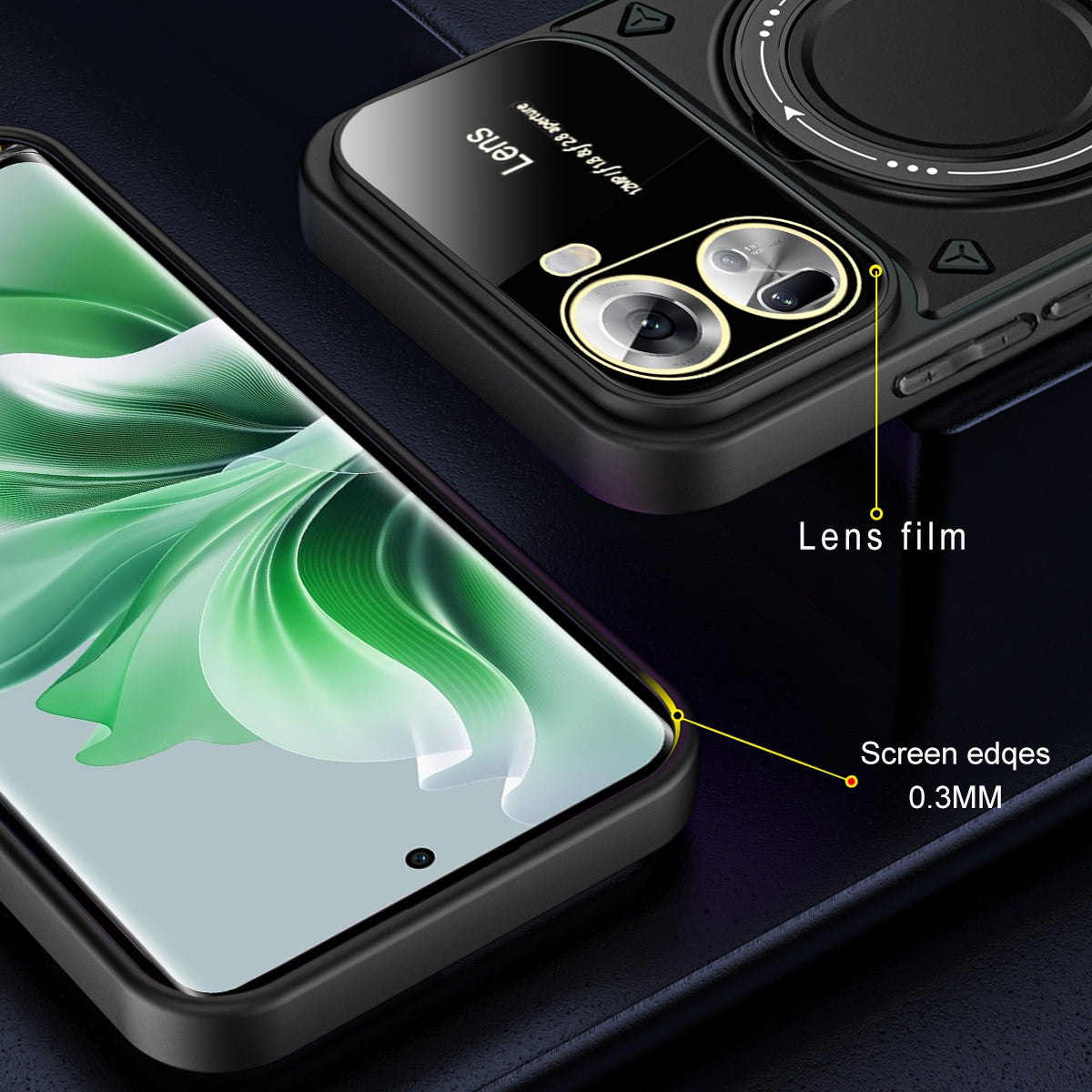 For Oppo Reno11 5G (Global) Case PC+TPU Kickstand Phone Back Cover Compatible with MagSafe