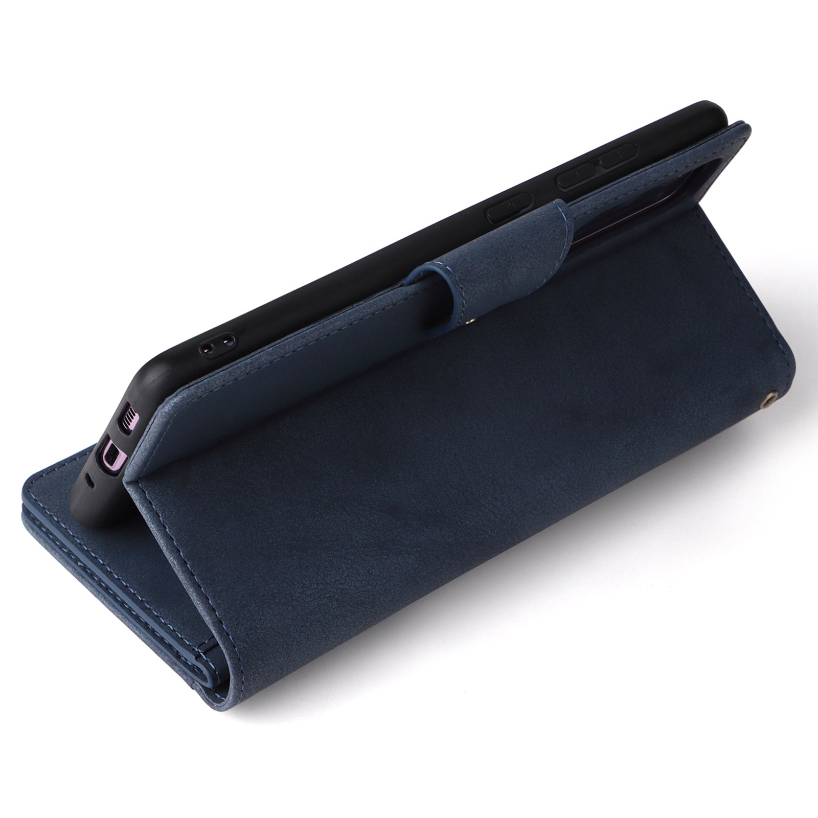 For OnePlus Nord Case PU Leather Foldable Stand Wallet Phone Cover with Rivet Decor