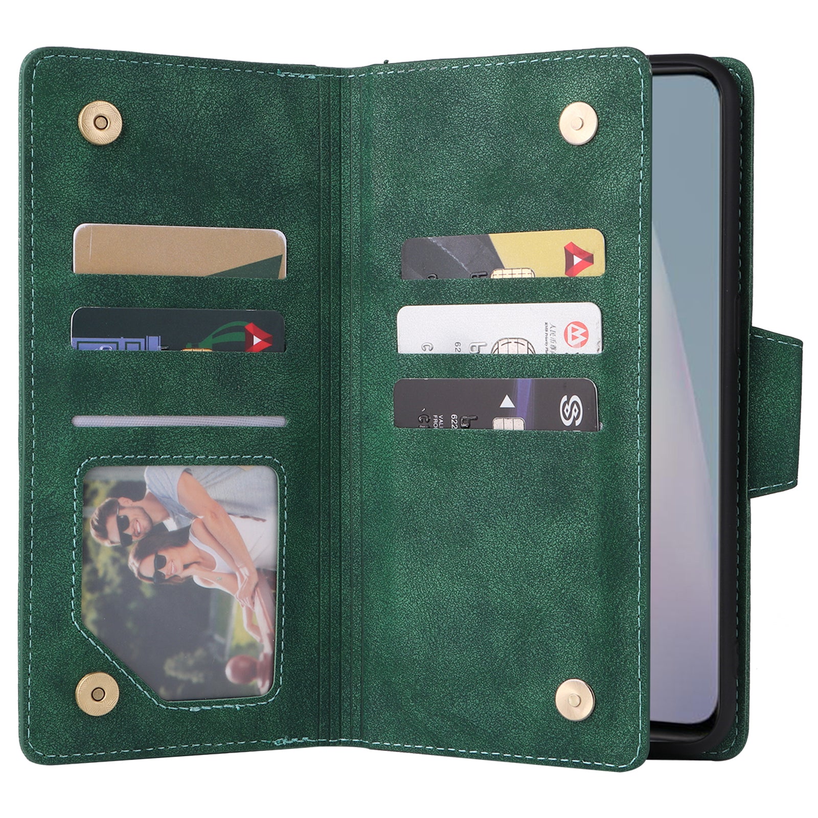 For OnePlus Nord N10 5G Cell Phone Case PU Leather Wallet Cover with Rivet Decor