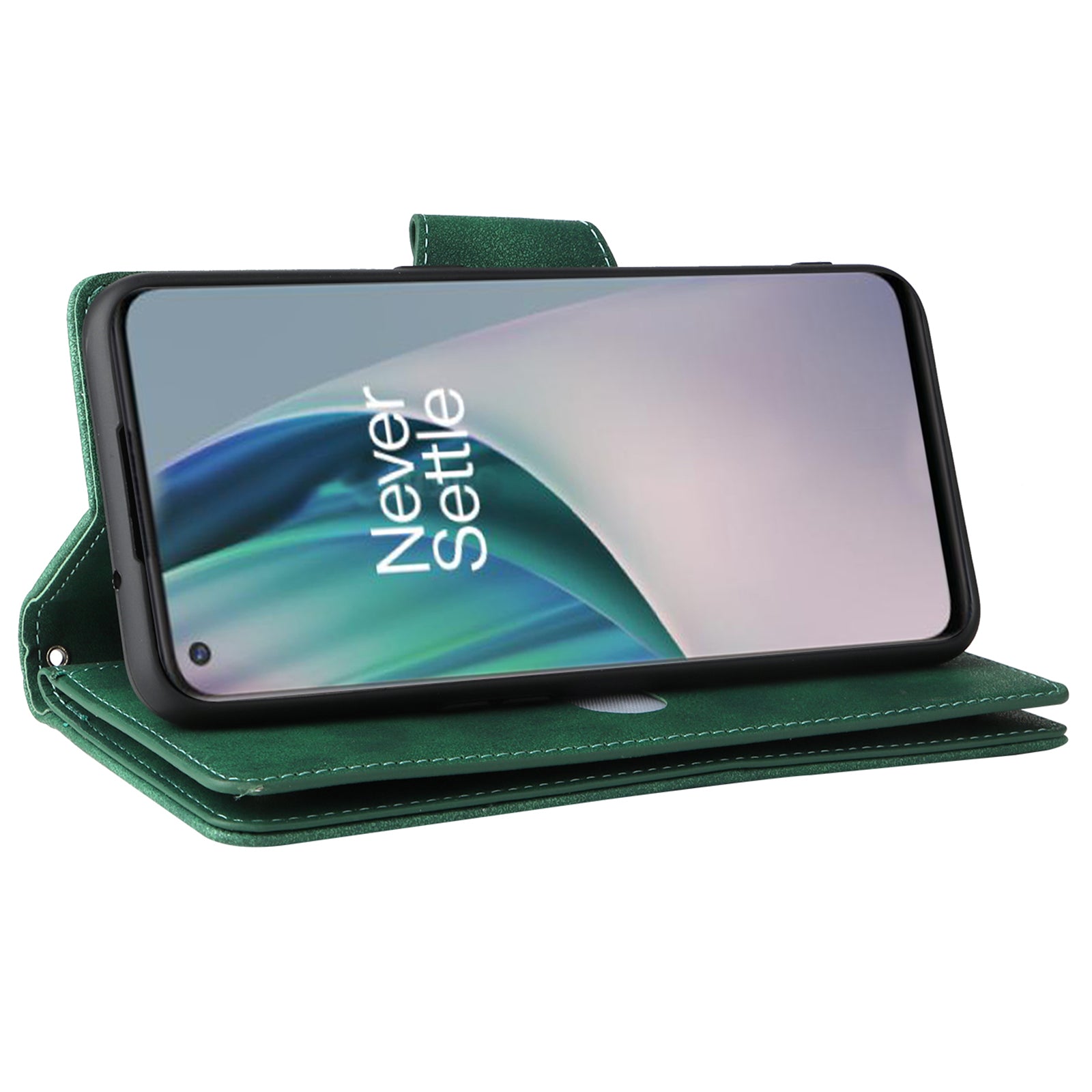 For OnePlus Nord N10 5G Cell Phone Case PU Leather Wallet Cover with Rivet Decor