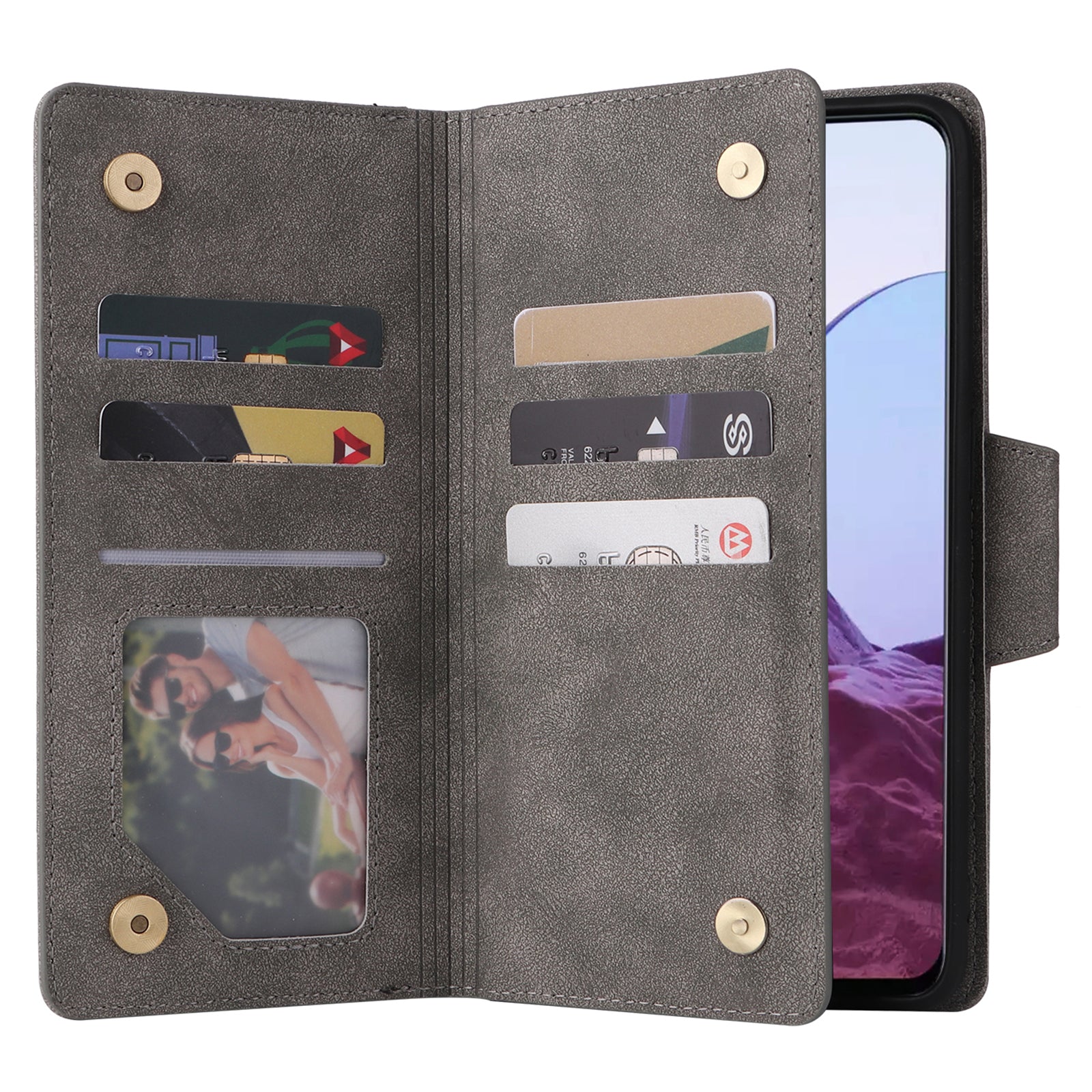 For OnePlus Nord N20 5G Case Rivet Decor PU Leather Stand Wallet Anti-fall Phone Cover