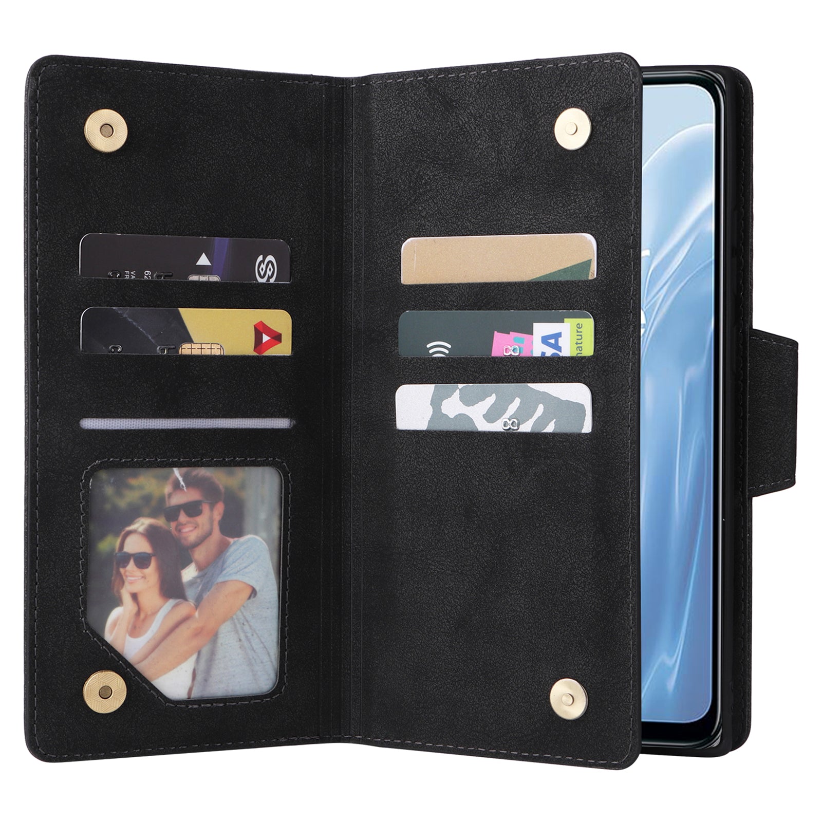 For OnePlus Nord N300 5G Case with Wrist Strap Rivet Decor PU Leather Phone Stand Cover