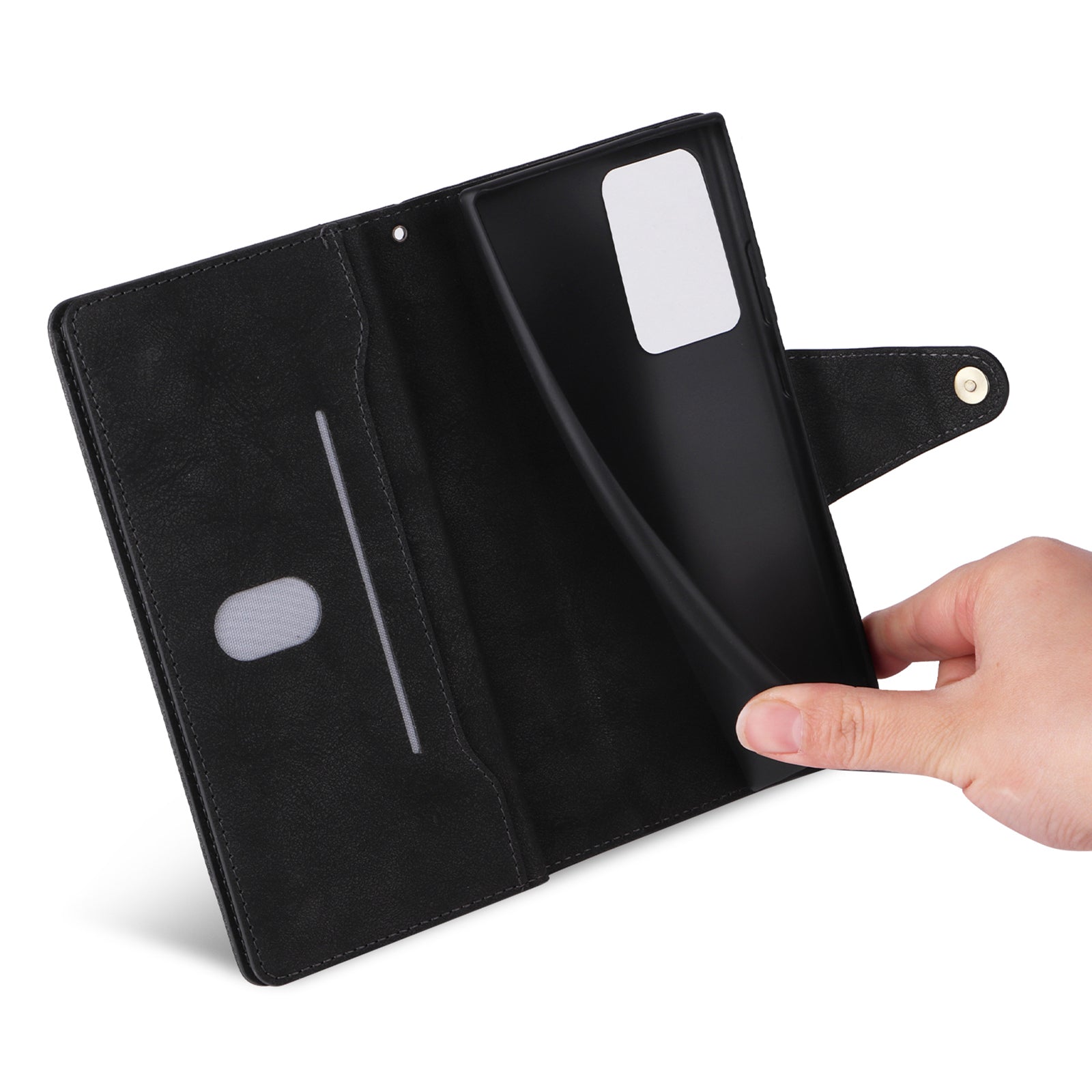 For OnePlus Nord N300 5G Case with Wrist Strap Rivet Decor PU Leather Phone Stand Cover