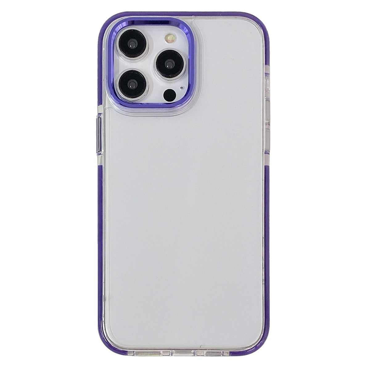 For iPhone 13 Pro Case Metal Camera Frame PC+TPU Clear Phone Cover