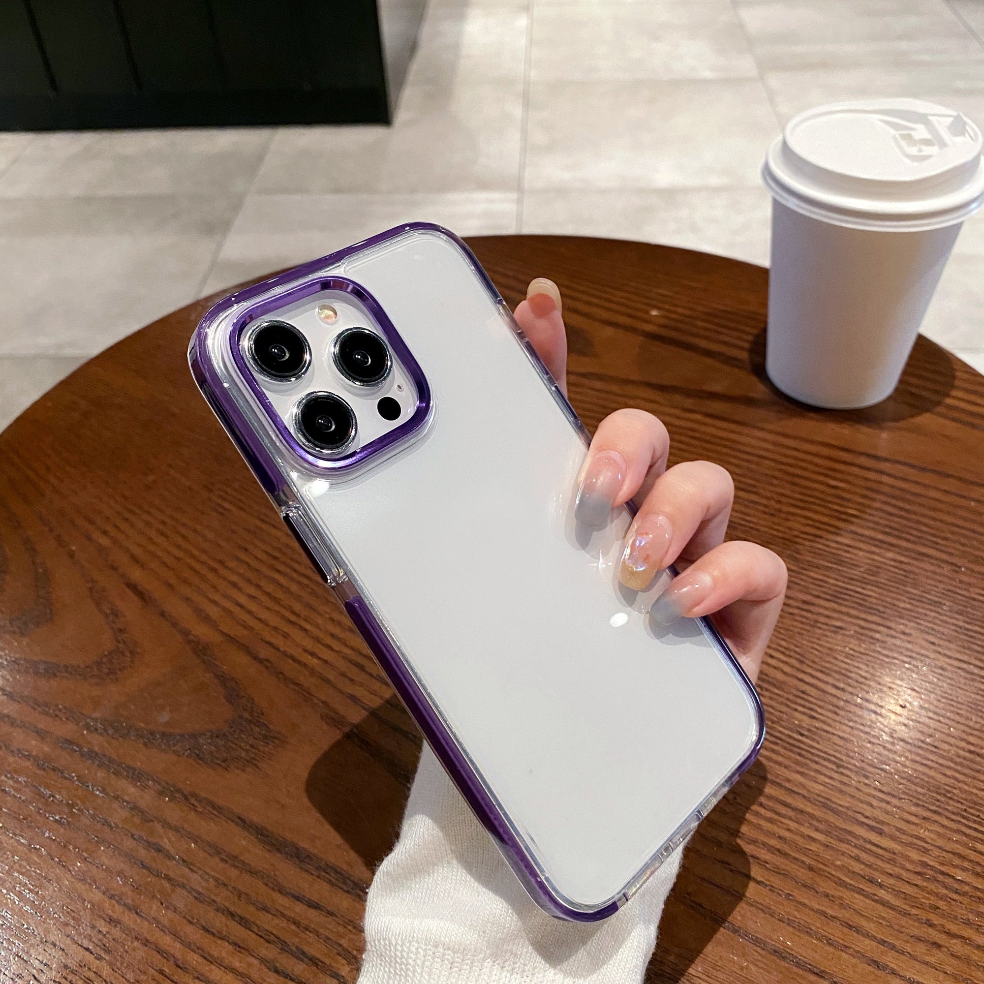 For iPhone 13 Pro Case Metal Camera Frame PC+TPU Clear Phone Cover
