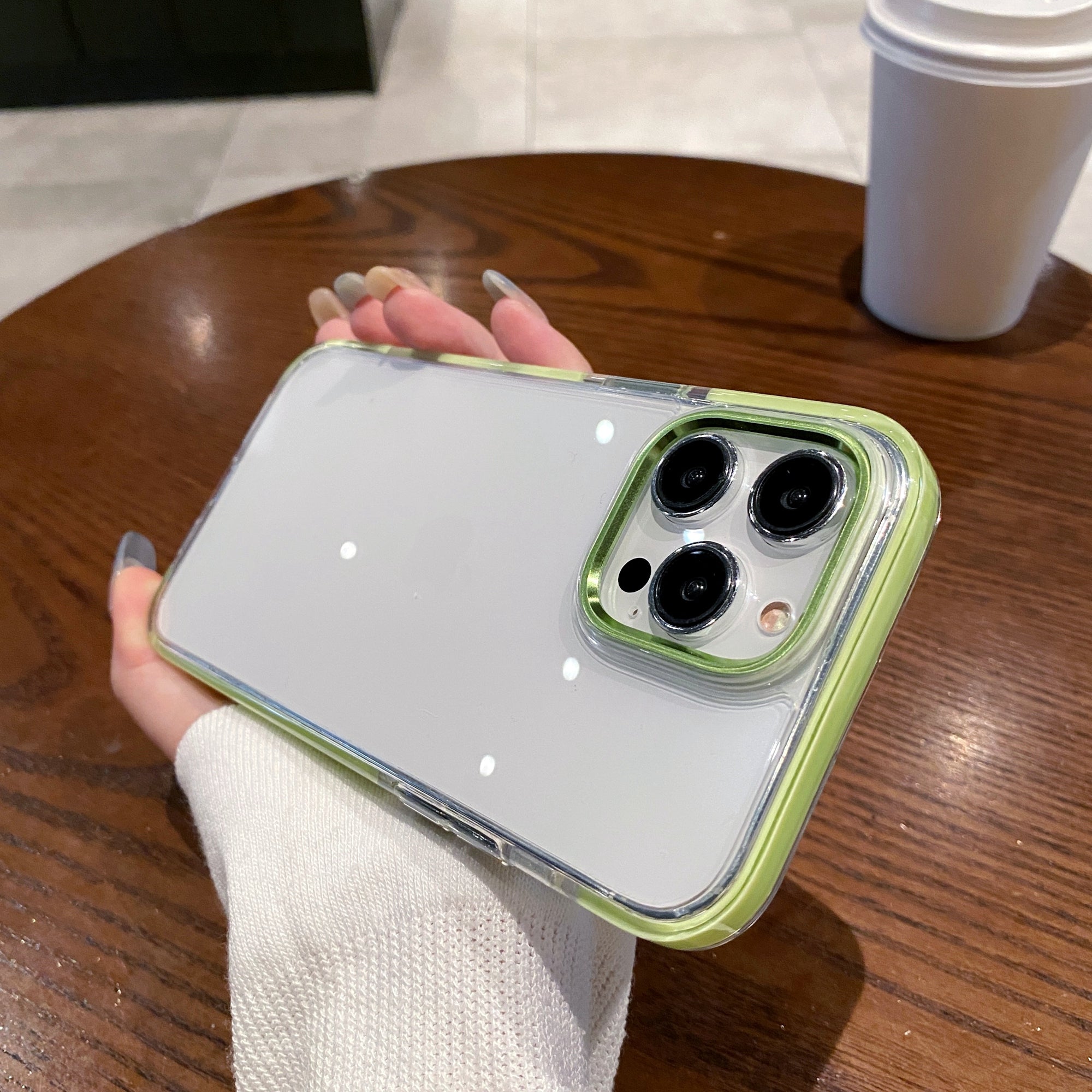 For iPhone 13 Pro Case Metal Camera Frame PC+TPU Clear Phone Cover