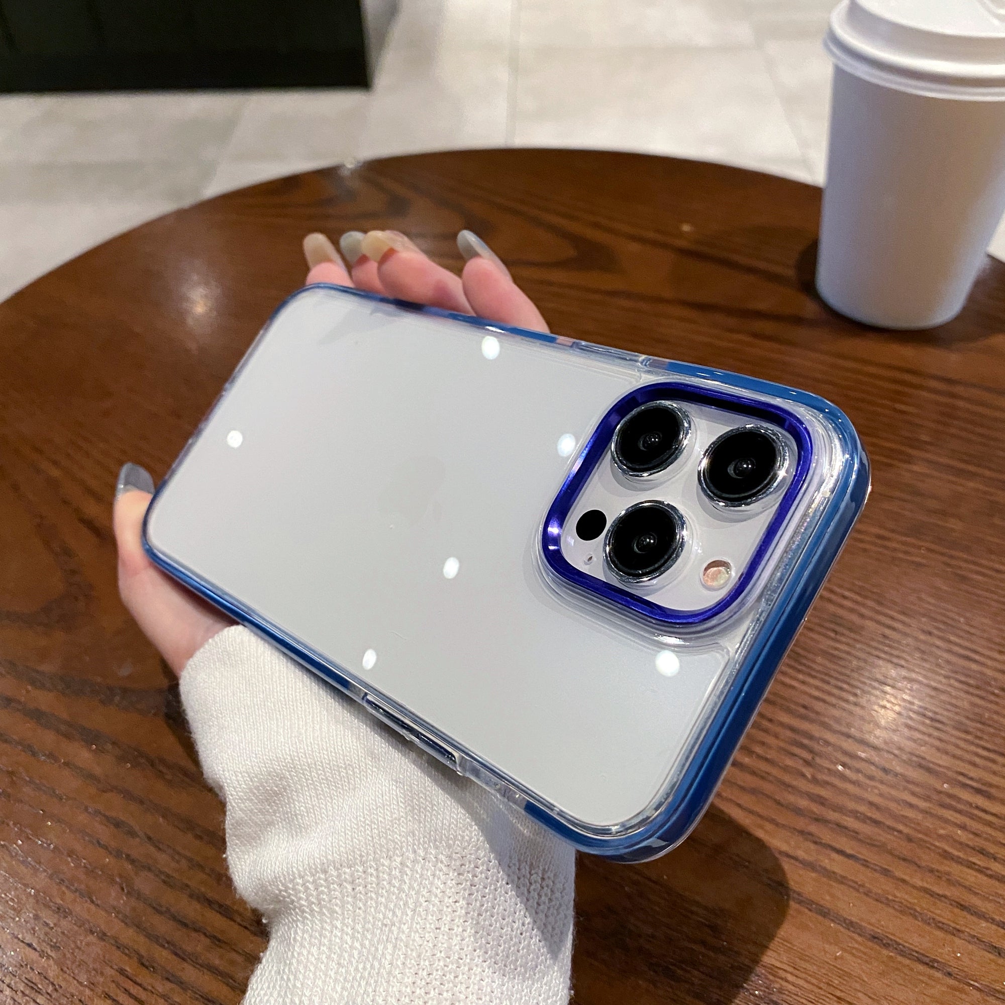 For iPhone 13 Pro Case Metal Camera Frame PC+TPU Clear Phone Cover