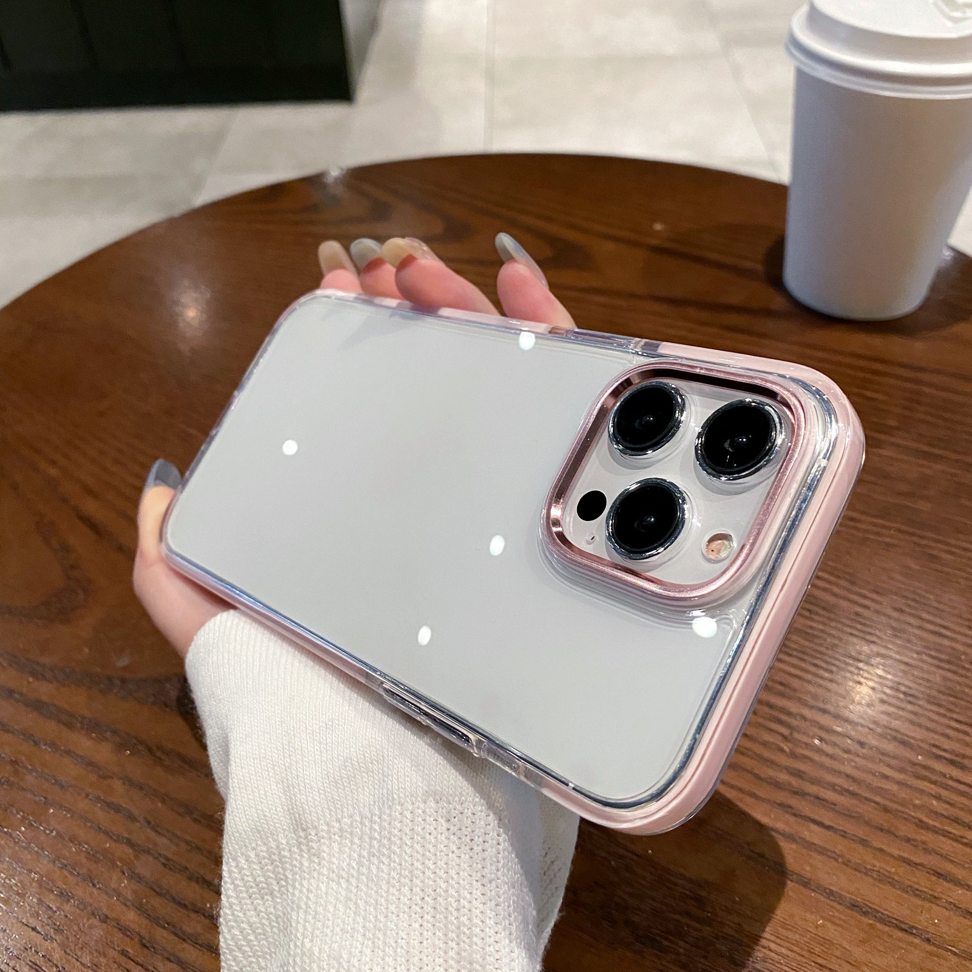 For iPhone 13 Pro Case Metal Camera Frame PC+TPU Clear Phone Cover