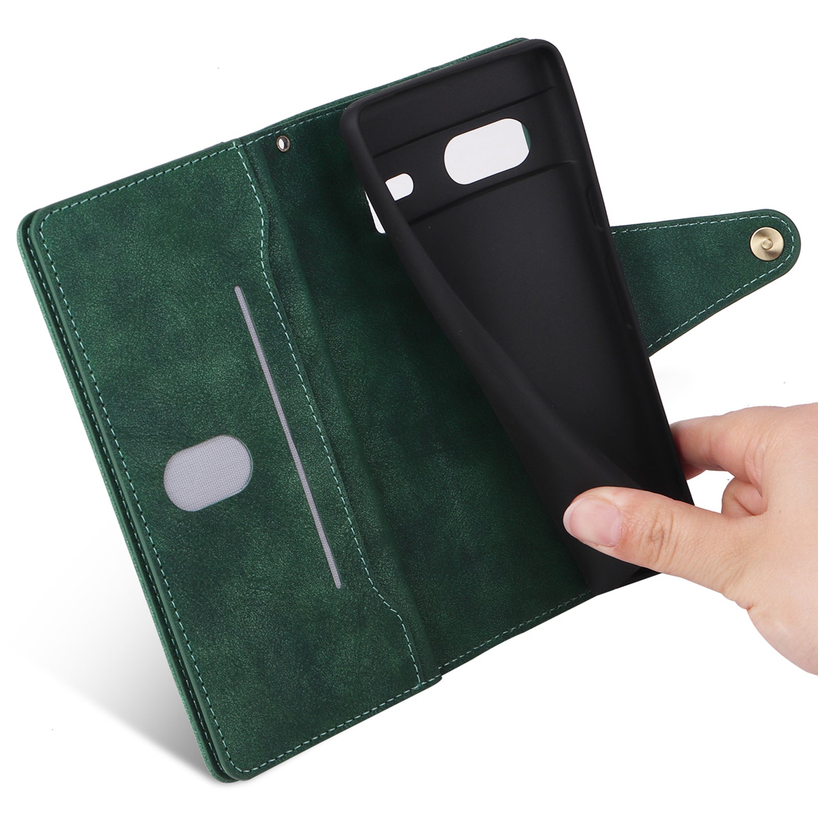For Google Pixel 7 5G Case Multiple Card Slots Rivet Decor Leather Stand Phone Cover