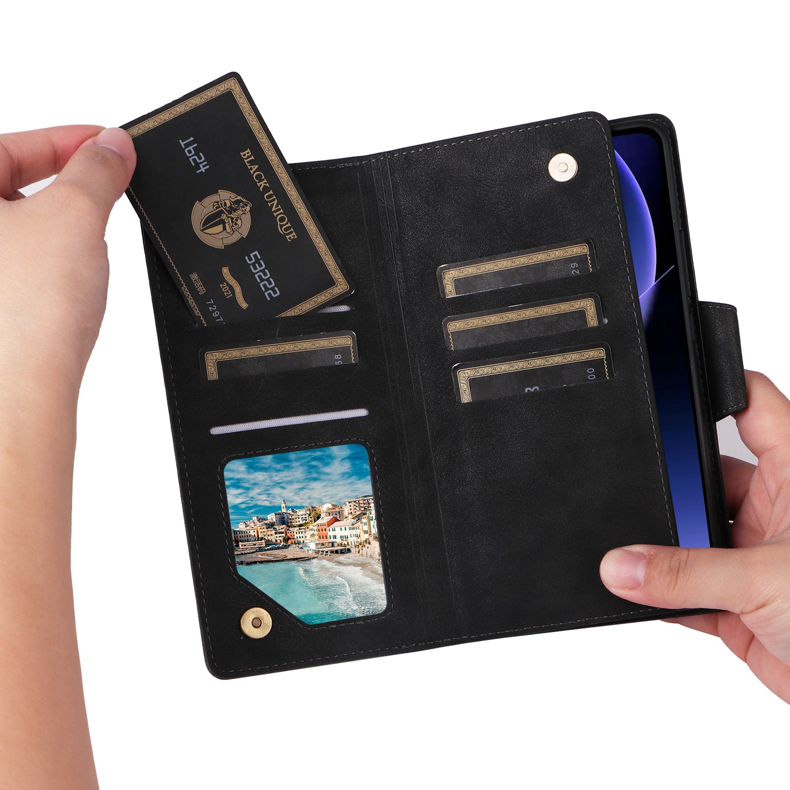 For Xiaomi Redmi K60 Ultra / 13T / 13T Pro Magnetic Case Rivet Decor PU Leather Zipper Wallet Cover