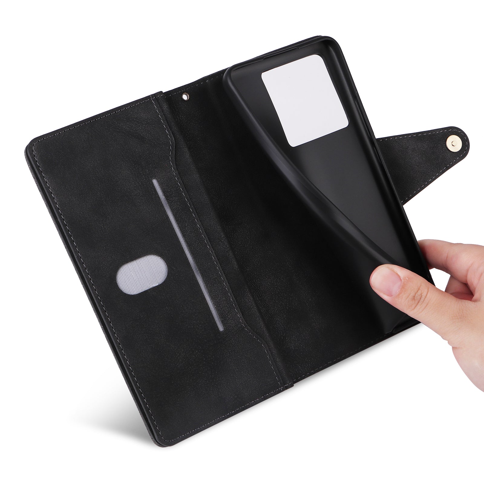 For Xiaomi Redmi K60 Ultra / 13T / 13T Pro Magnetic Case Rivet Decor PU Leather Zipper Wallet Cover