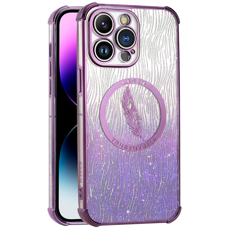 KADEM For iPhone 12 Pro Max Case Glitter Powder Electroplated TPU Anti-drop Phone Cover