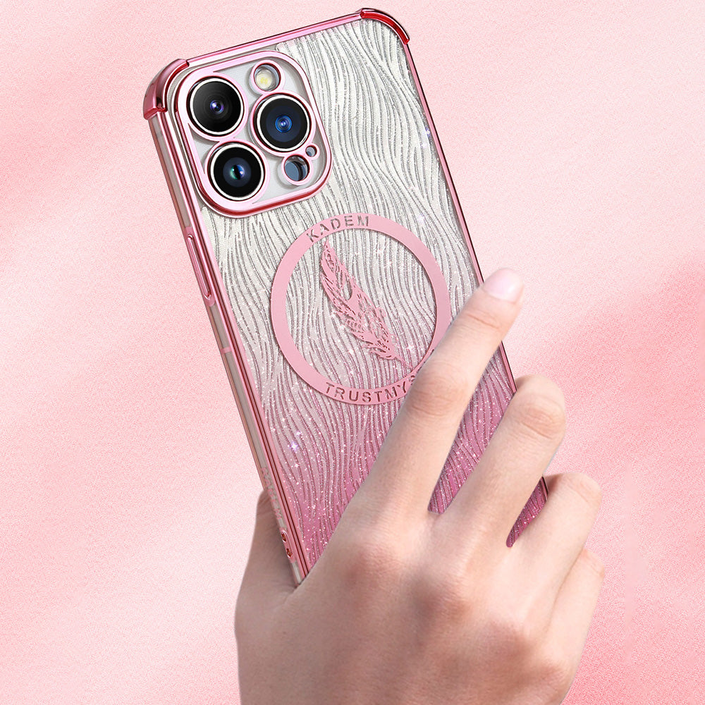 KADEM For iPhone 14 Pro Cell Phone Case Glitter Powder Electroplated Soft TPU Cover