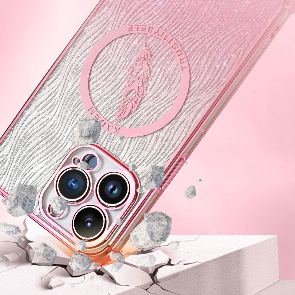KADEM For iPhone 14 Pro Cell Phone Case Glitter Powder Electroplated Soft TPU Cover
