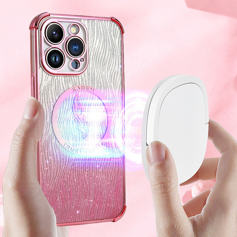 KADEM For iPhone 14 Pro Cell Phone Case Glitter Powder Electroplated Soft TPU Cover