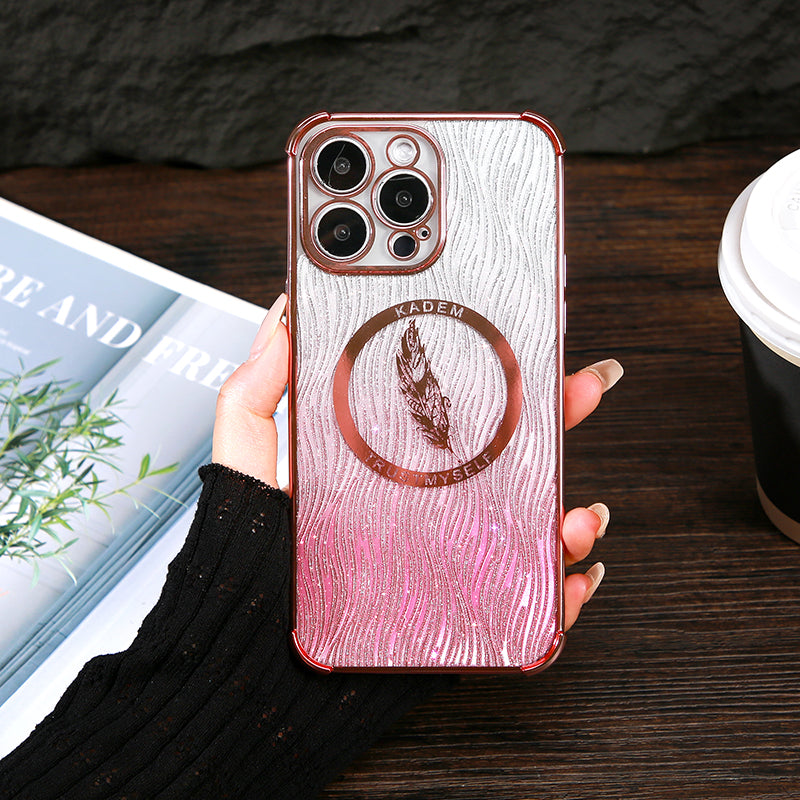KADEM For iPhone 14 Pro Cell Phone Case Glitter Powder Electroplated Soft TPU Cover