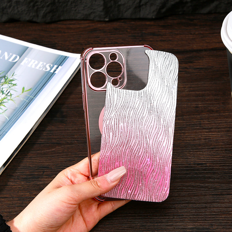 KADEM For iPhone 14 Pro Cell Phone Case Glitter Powder Electroplated Soft TPU Cover