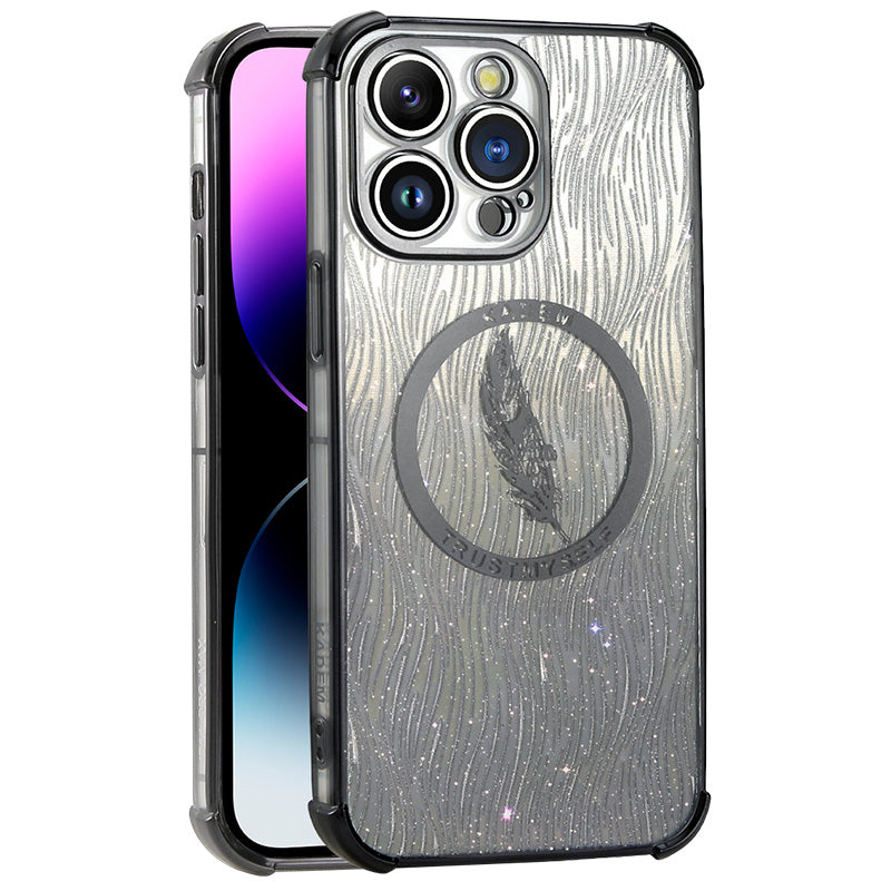 KADEM For iPhone 14 Pro Cell Phone Case Glitter Powder Electroplated Soft TPU Cover