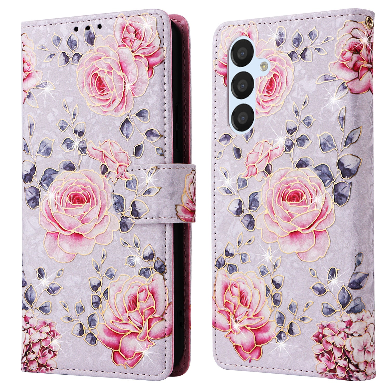For Samsung Galaxy A54 5G Case RFID Blocking Magnetic Phone Cover with Lacquered Design