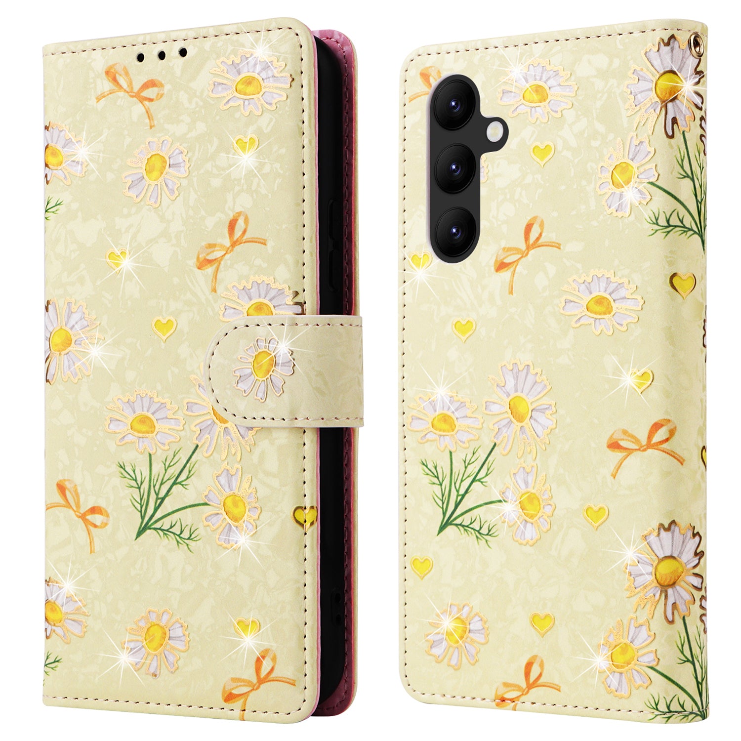 For Samsung Galaxy A34 5G Phone Case RFID Blocking Lacquered Design Flip Stand Cover