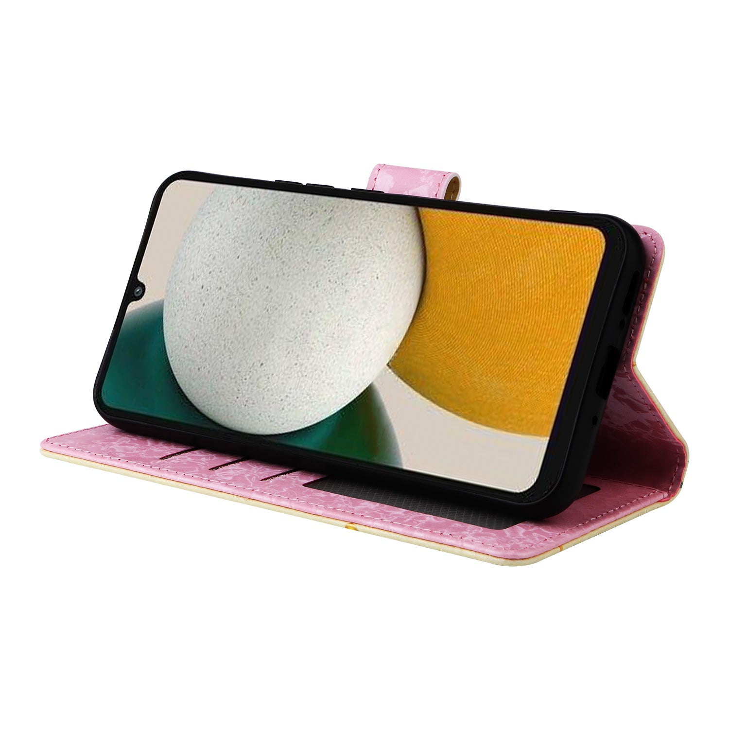 For Samsung Galaxy A34 5G Phone Case RFID Blocking Lacquered Design Flip Stand Cover