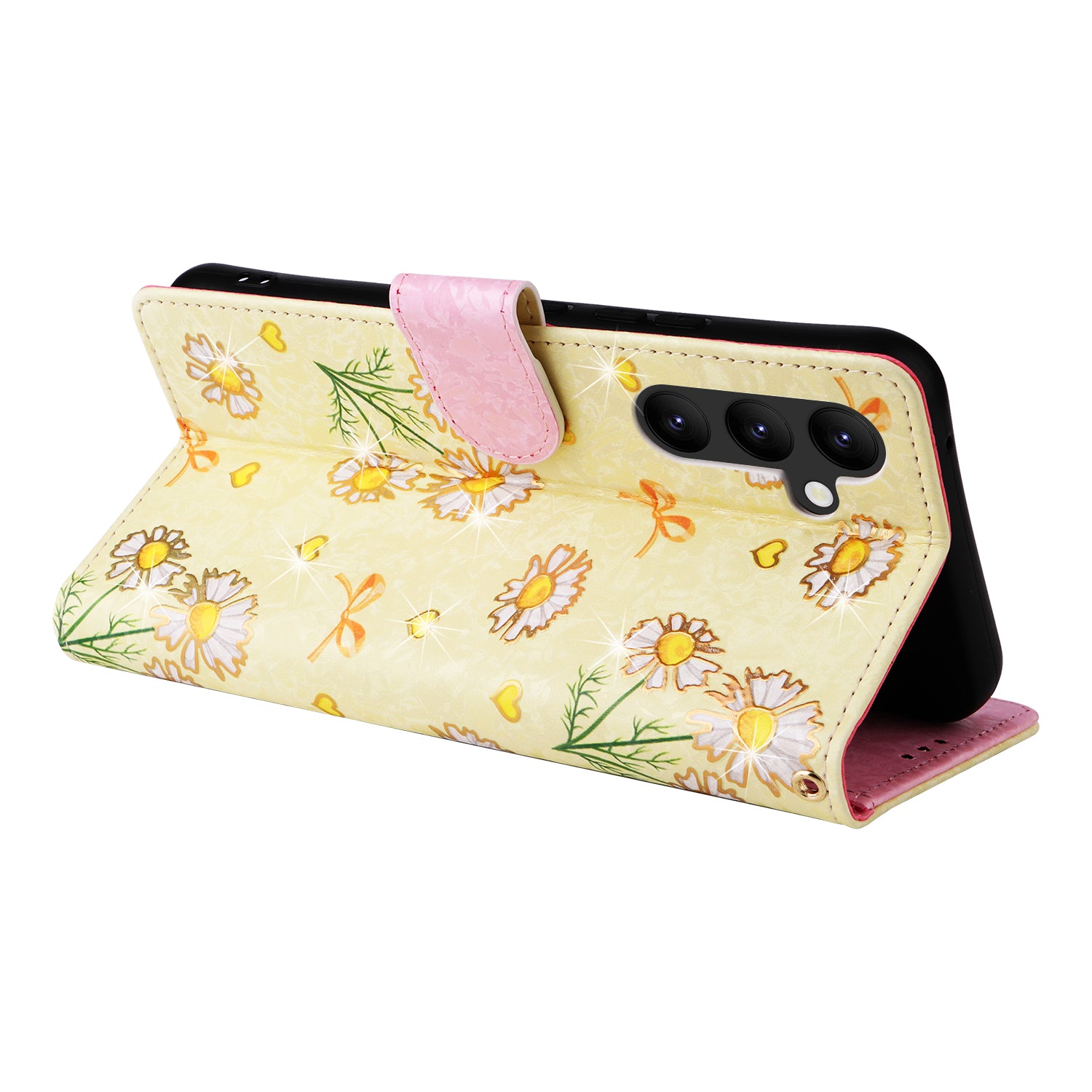 For Samsung Galaxy A34 5G Phone Case RFID Blocking Lacquered Design Flip Stand Cover