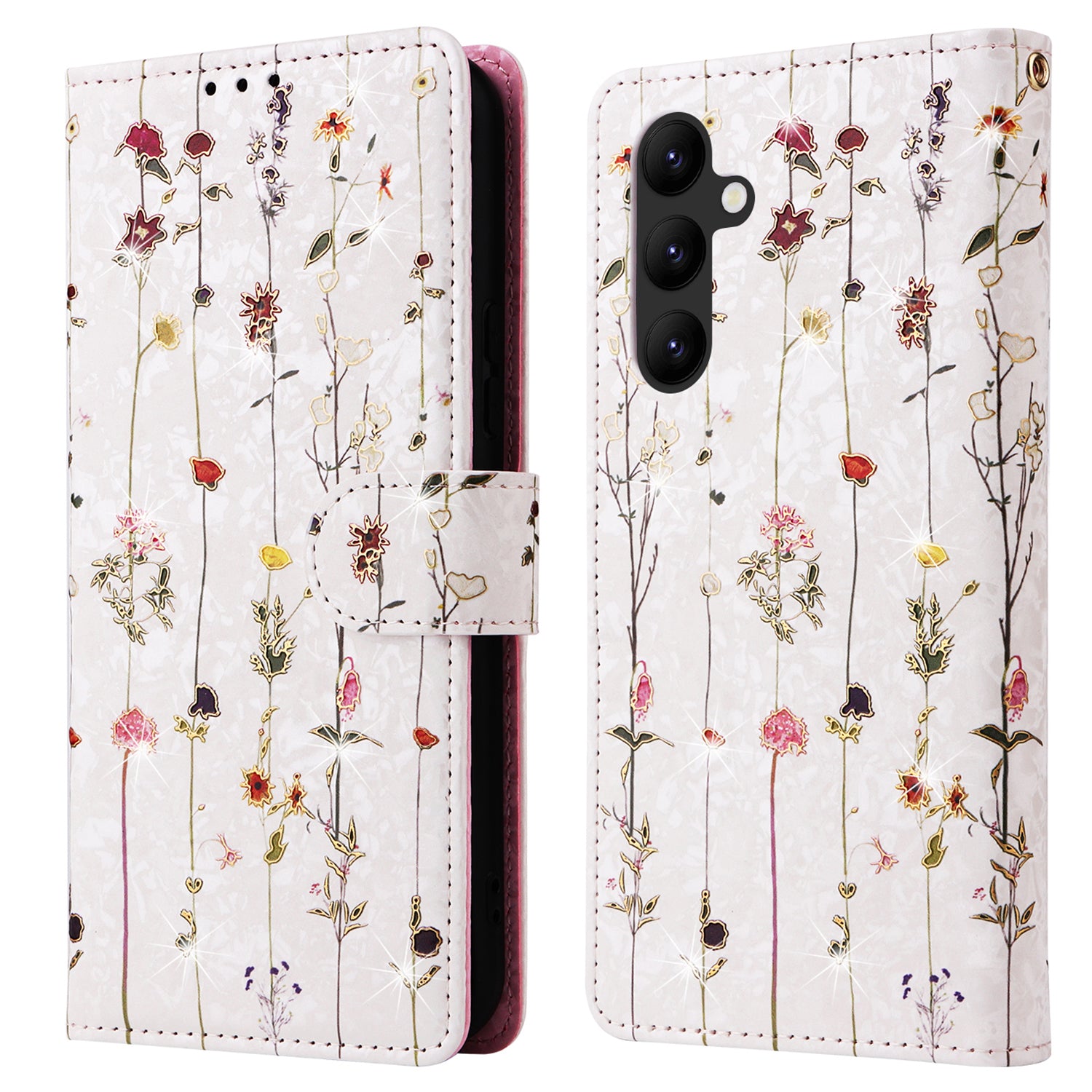For Samsung Galaxy A34 5G Phone Case RFID Blocking Lacquered Design Flip Stand Cover