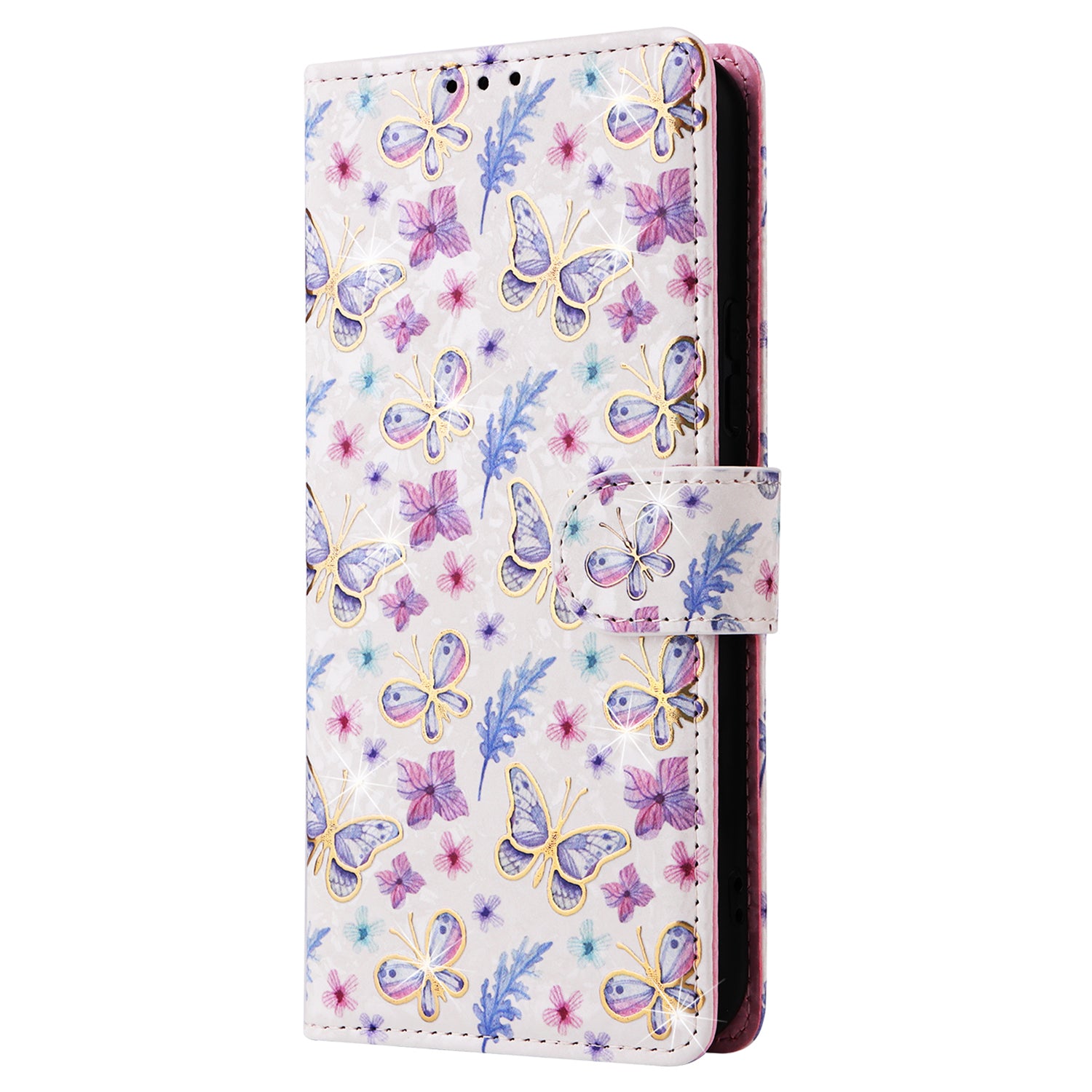 For Samsung Galaxy A24 4G (162.1 x 77.6 x 8.3mm) Case RFID Blocking Stand Phone Cover with Hand Strap