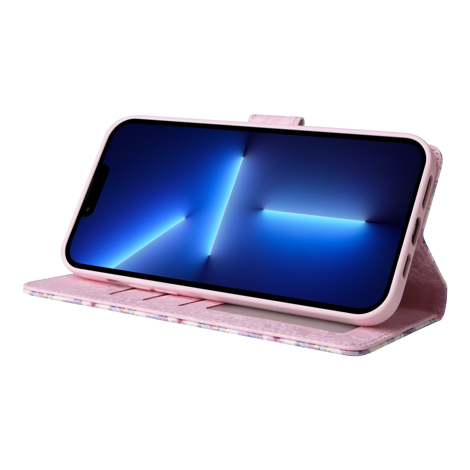 For iPhone 13 Pro Max 6.7 inch Case RFID Blocking Lacquered Design Mobile Phone Cover