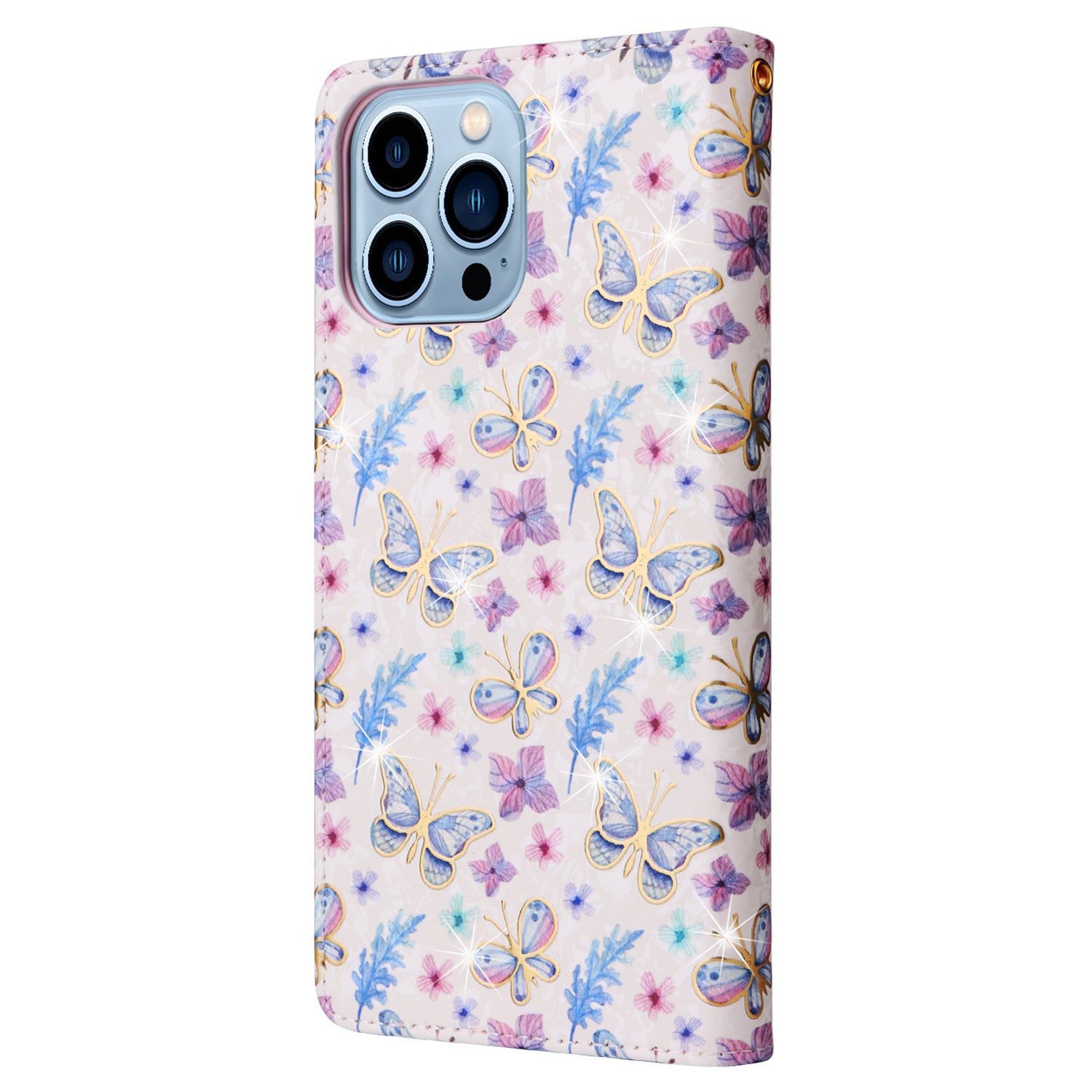 For iPhone 13 Pro Max 6.7 inch Case RFID Blocking Lacquered Design Mobile Phone Cover