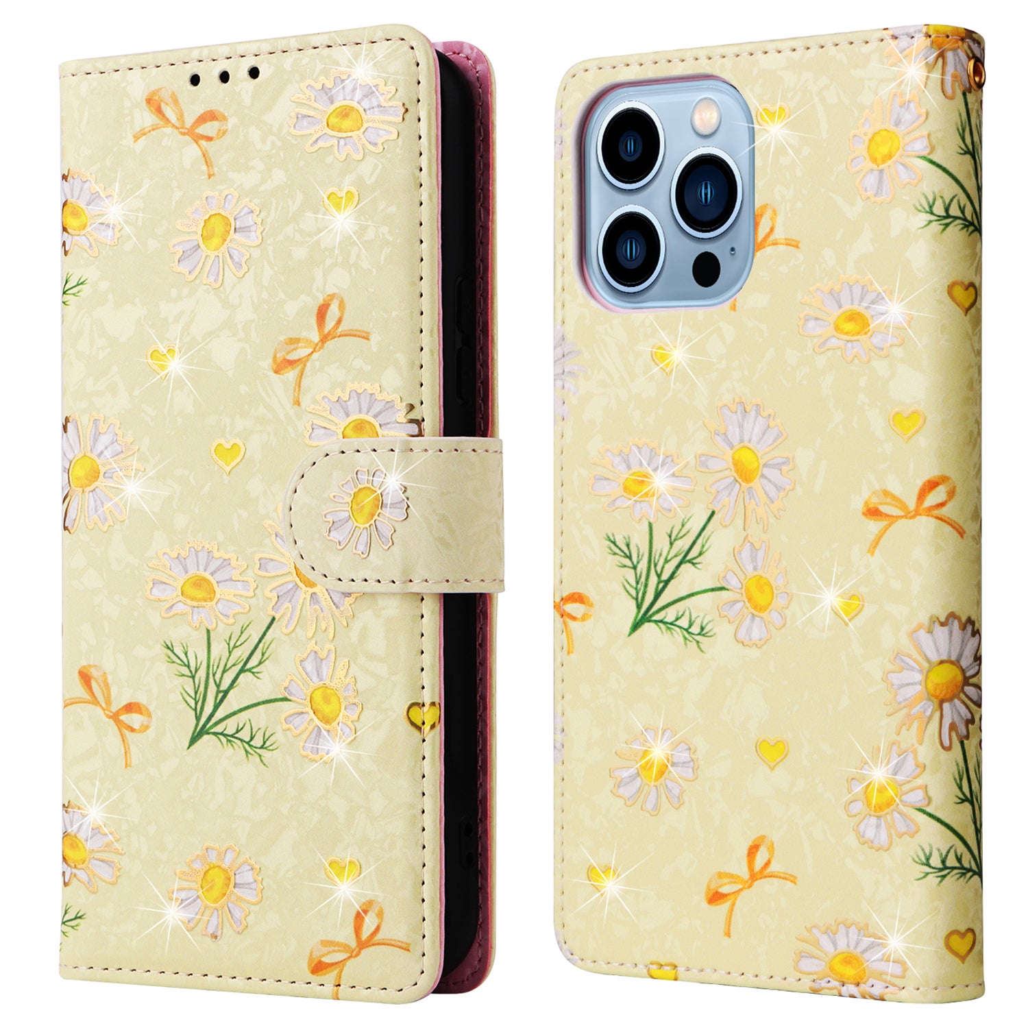 For iPhone 13 Pro Max 6.7 inch Case RFID Blocking Lacquered Design Mobile Phone Cover