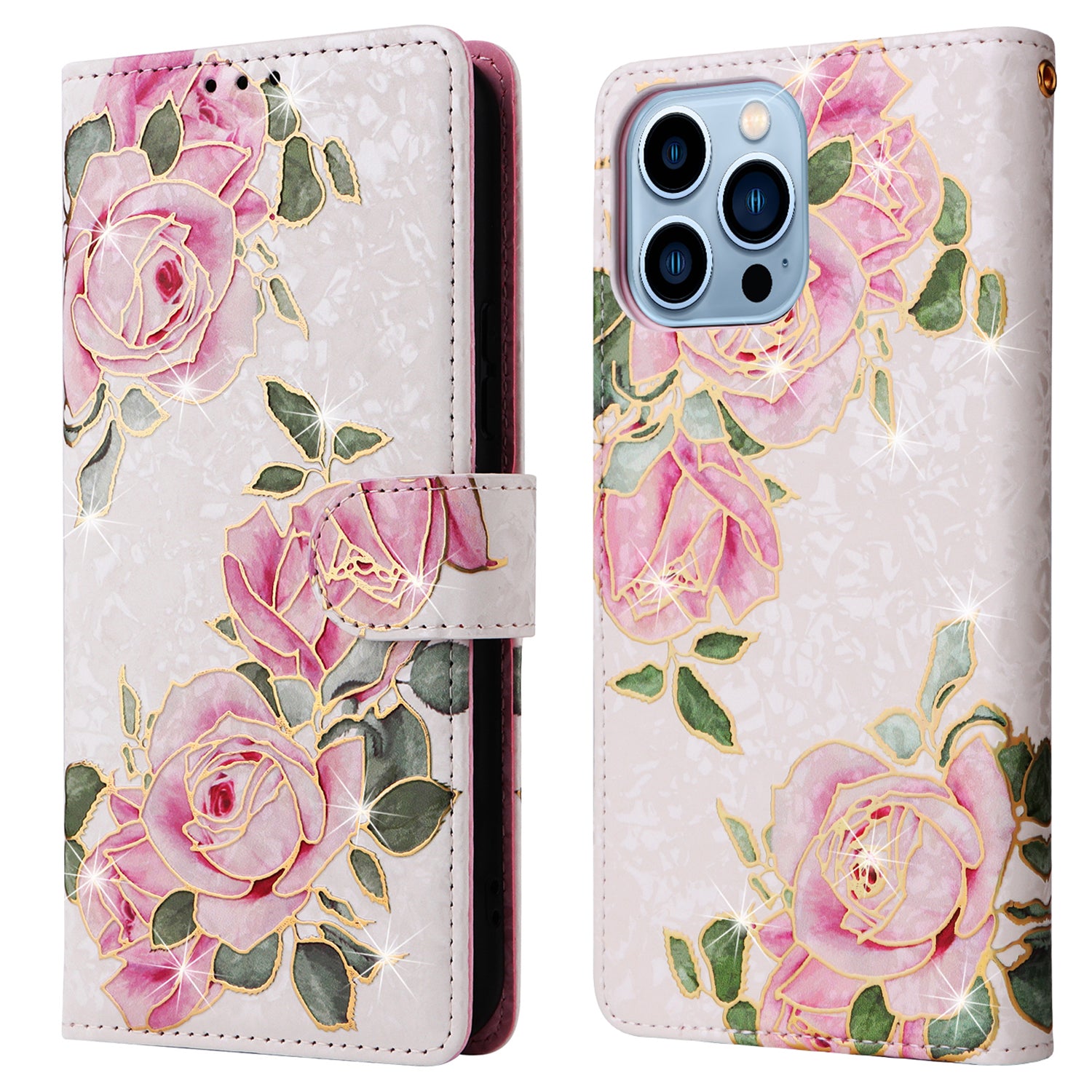 For iPhone 13 Pro Max 6.7 inch Case RFID Blocking Lacquered Design Mobile Phone Cover