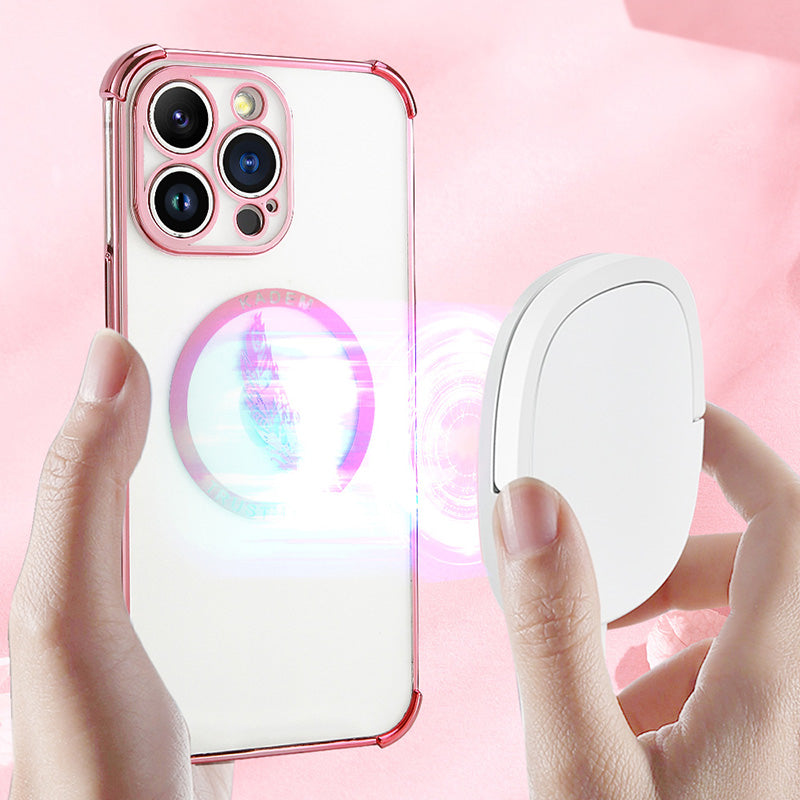 KADEM For iPhone 12 Pro 6.1 inch Clear Case TPU Four Corners Drop-resistant Electroplating Phone Cover