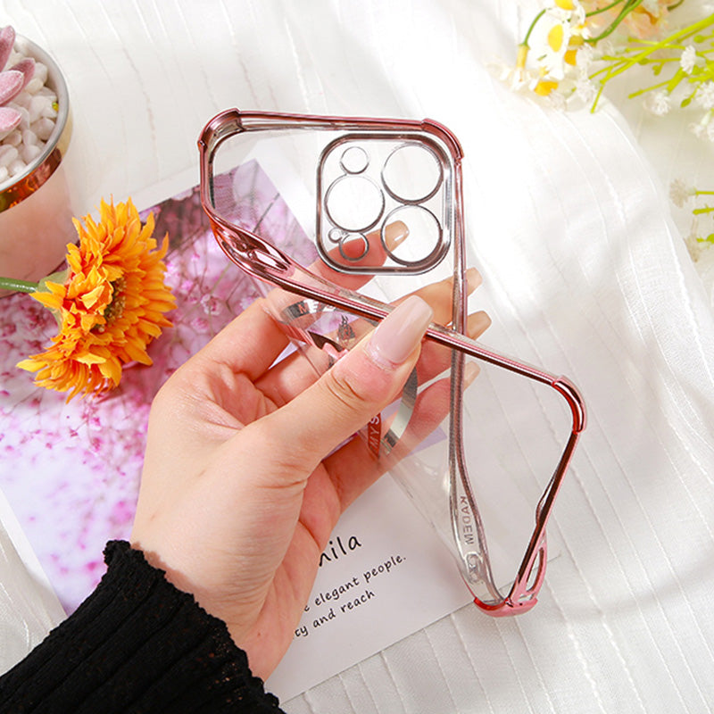 KADEM For iPhone 13 Pro 6.1 inch Phone Case TPU Four Corners Drop-resistant Electroplated Shell