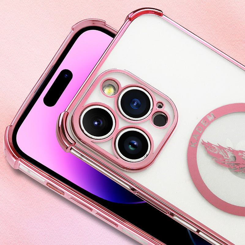 KADEM For iPhone 13 Pro 6.1 inch Phone Case TPU Four Corners Drop-resistant Electroplated Shell