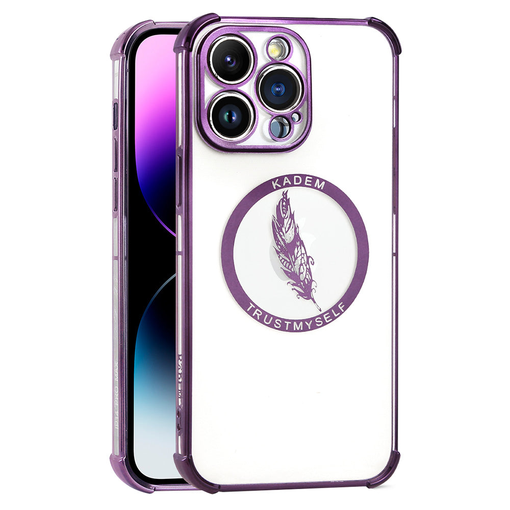 KADEM For iPhone 13 Pro 6.1 inch Phone Case TPU Four Corners Drop-resistant Electroplated Shell