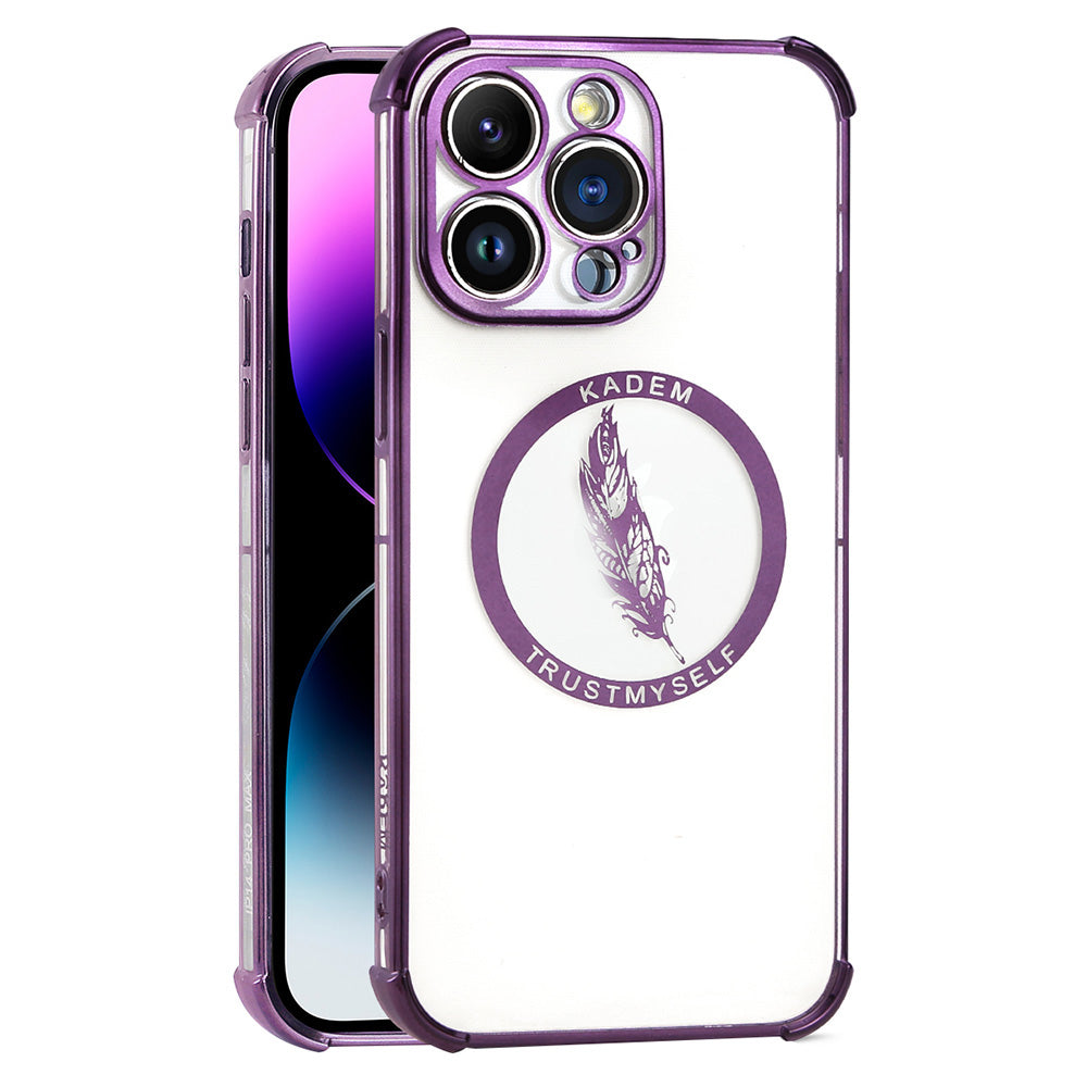 KADEM Case for iPhone 15 Pro Shell TPU Four Corners Drop-proof Electroplated Phone Cover