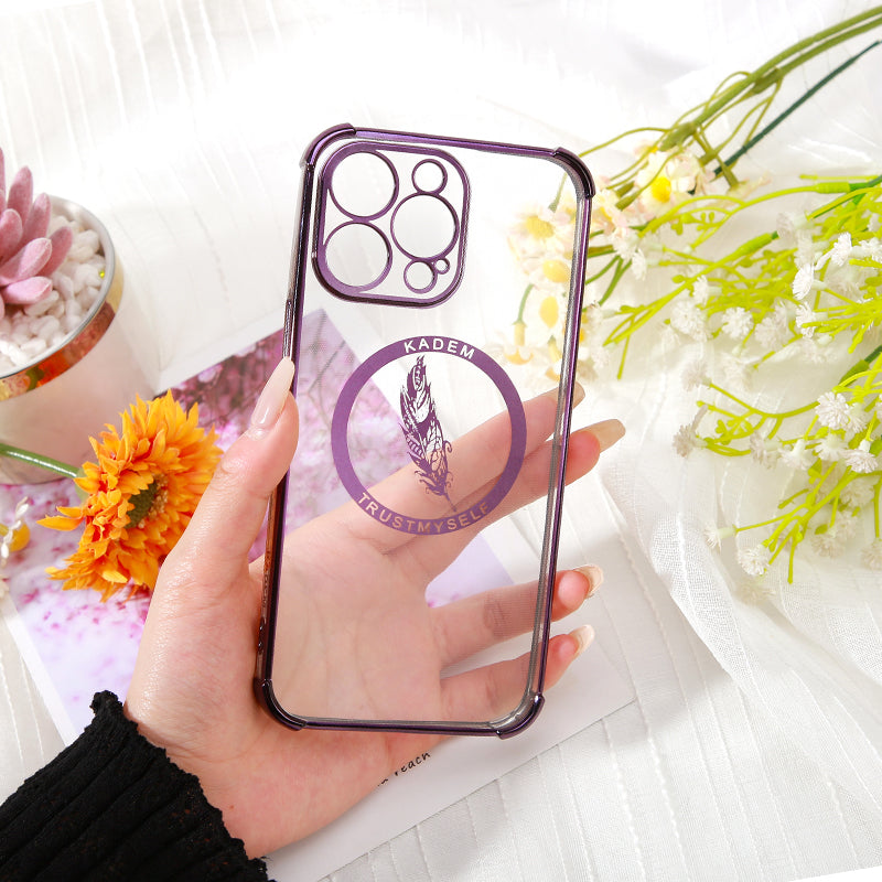 KADEM Case for iPhone 15 Pro Shell TPU Four Corners Drop-proof Electroplated Phone Cover
