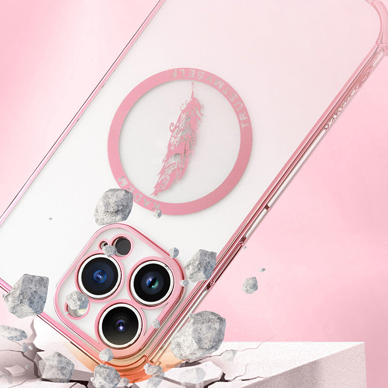 KADEM Electroplated Case for iPhone 15 Pro Max Shell TPU Reinforced Corners Phone Cover