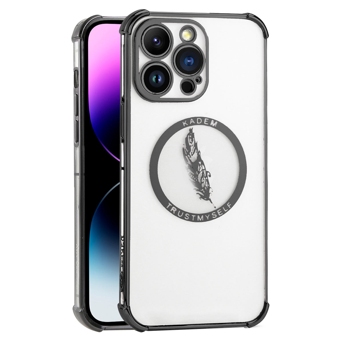 KADEM Electroplated Case for iPhone 15 Pro Max Shell TPU Reinforced Corners Phone Cover