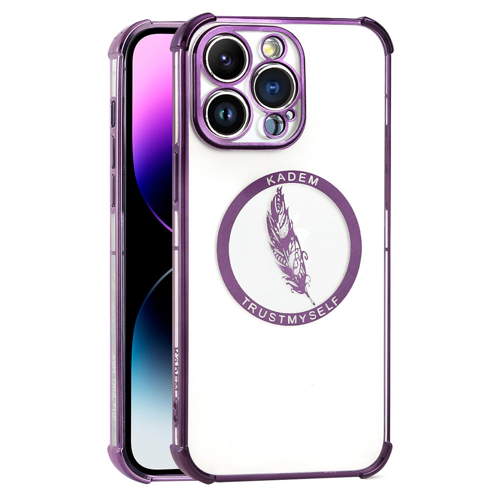 KADEM For iPhone 14 Pro Max Case Four Corners Anti-Drop Electroplated TPU Phone Shell
