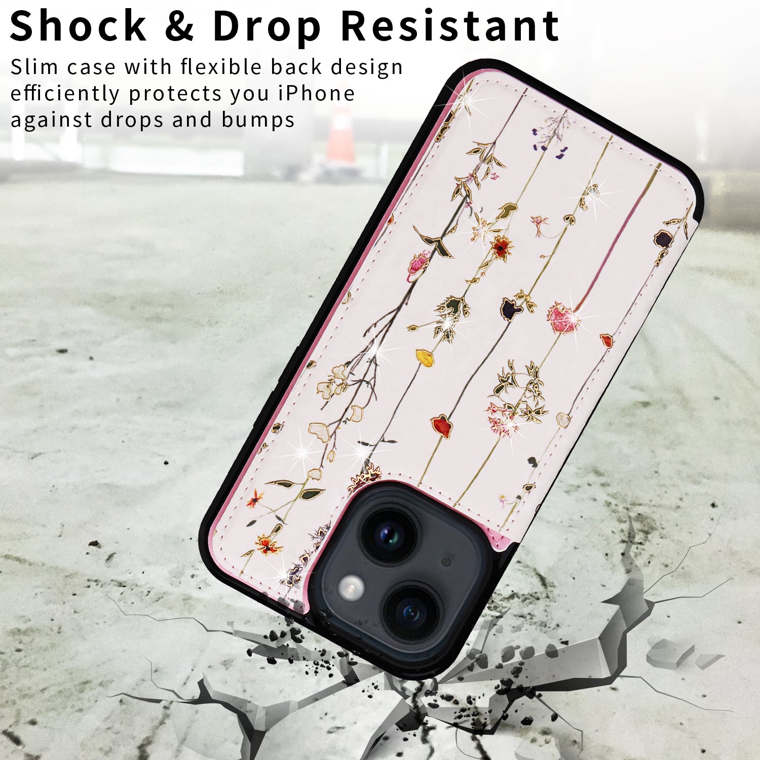 For iPhone 14 Case Pattern Printing Card Slots Phone Shell with Kickstand
