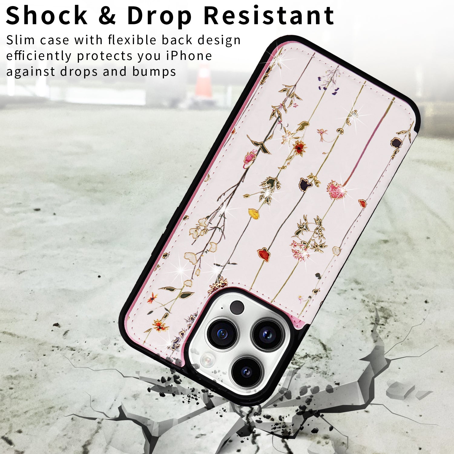For iPhone 14 Pro Case Card Slots kickstand Bump Proof Smart Phone Shell
