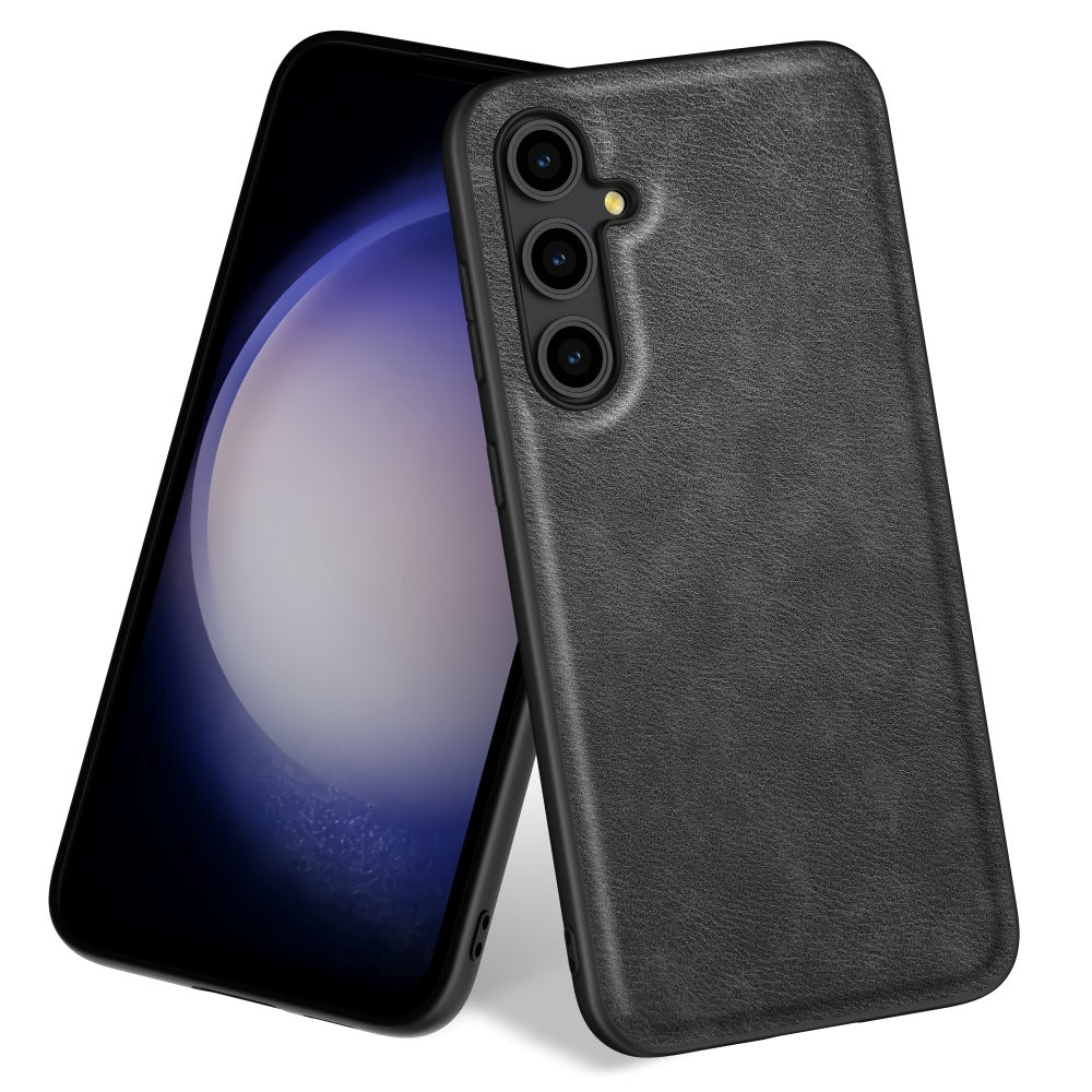 For Samsung Galaxy M15 5G / F15 5G Case Retro Leather Coated PC+TPU Hybrid Phone Cover