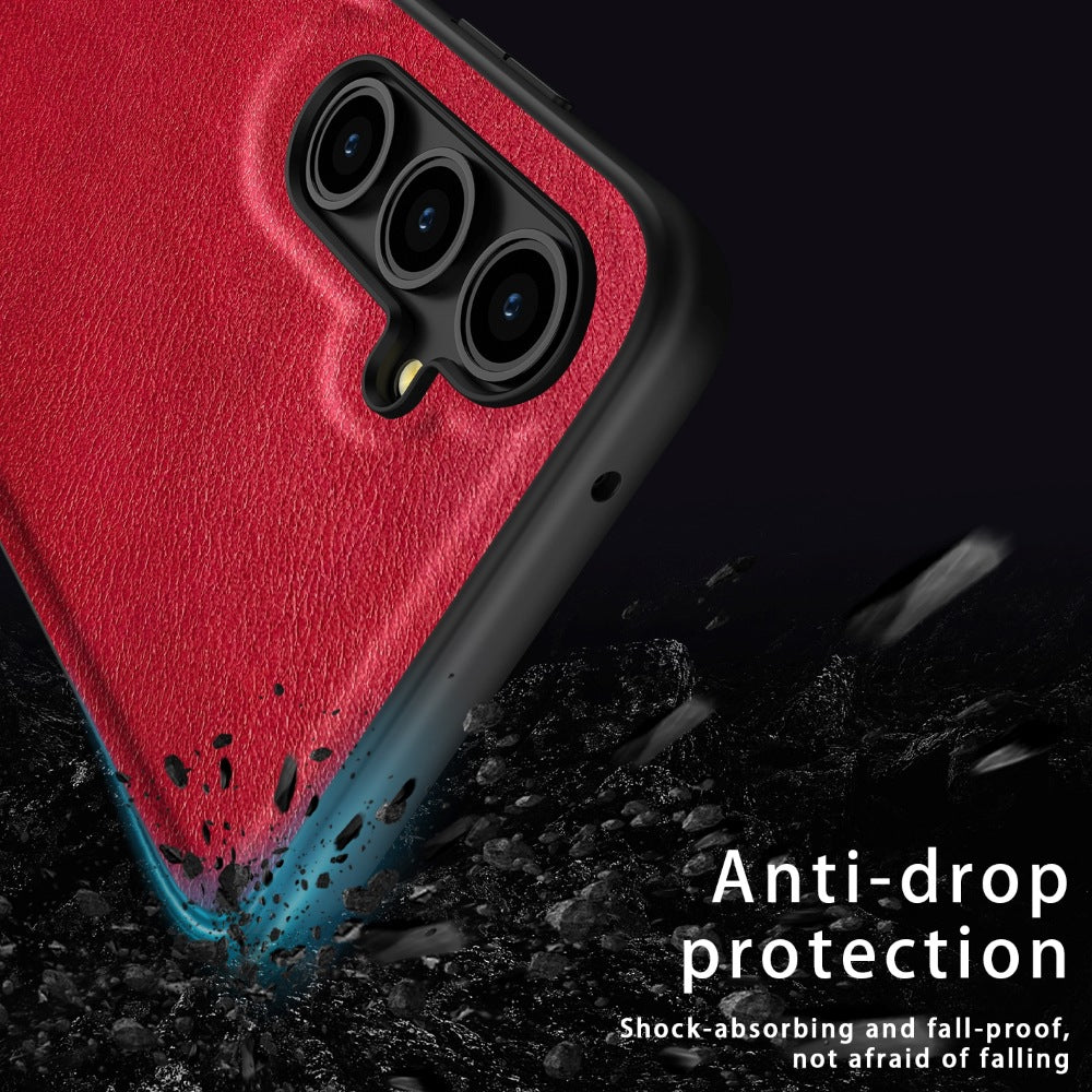 For Samsung Galaxy M15 5G / F15 5G Case Retro Leather Coated PC+TPU Hybrid Phone Cover
